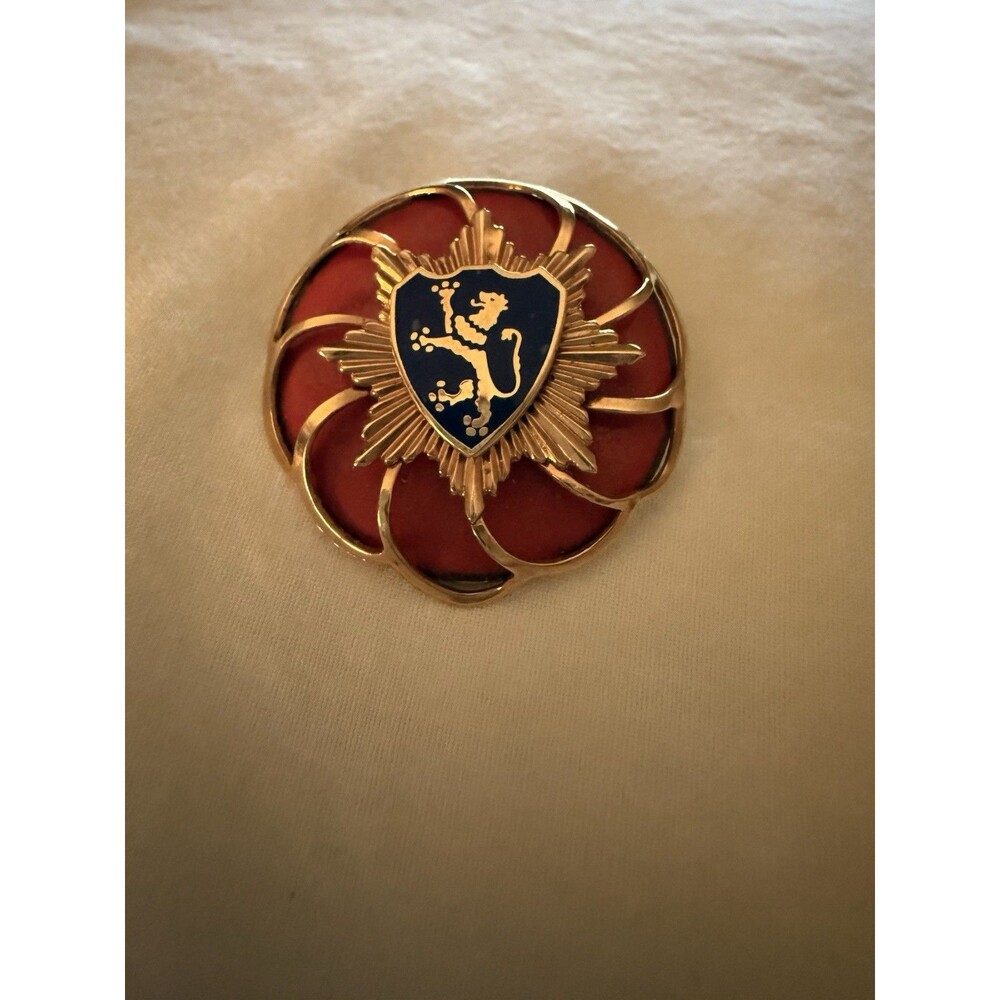 Vintage Mid-Century Heraldic Sunburst Brooch